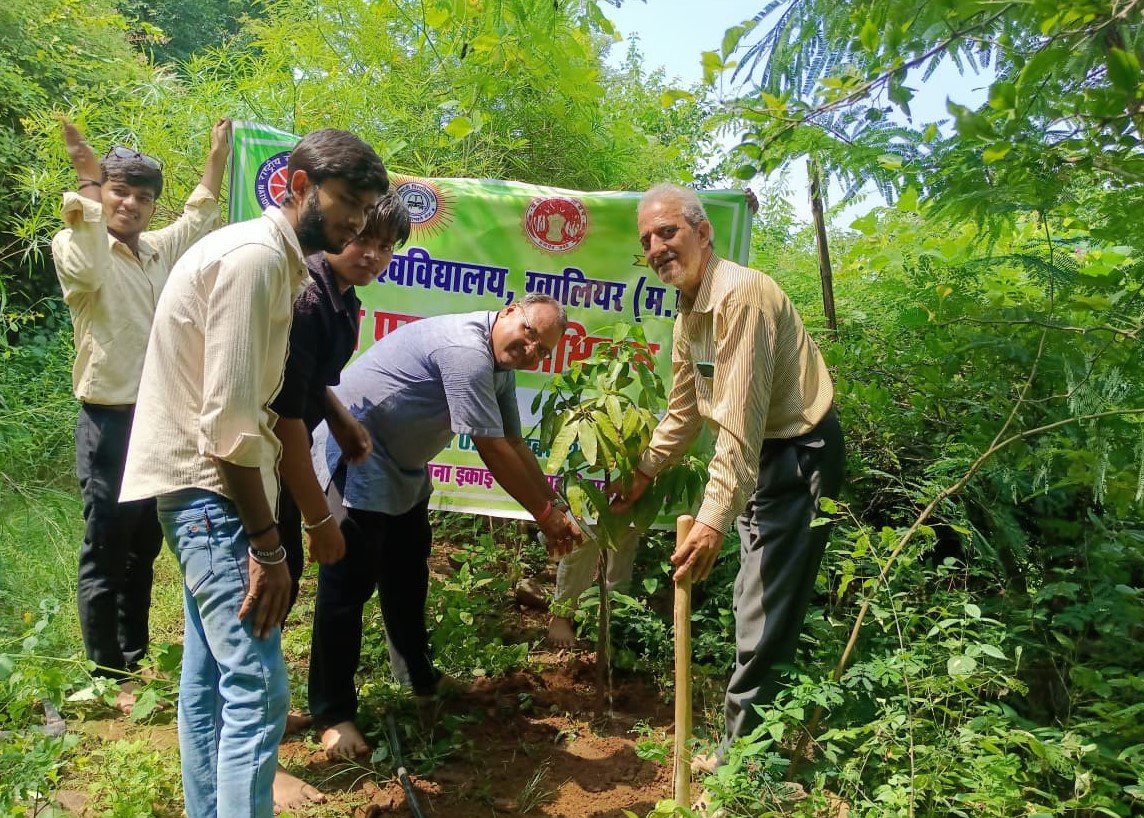 सेवा पखवाड़ा के अंतर्गत पौधा रोपण गुप्तेश्वर मंदिर पर राष्ट्रीय सेवा योजना, माधव महाविद्यालय द्वारा आयोजित कार्यक्रम
